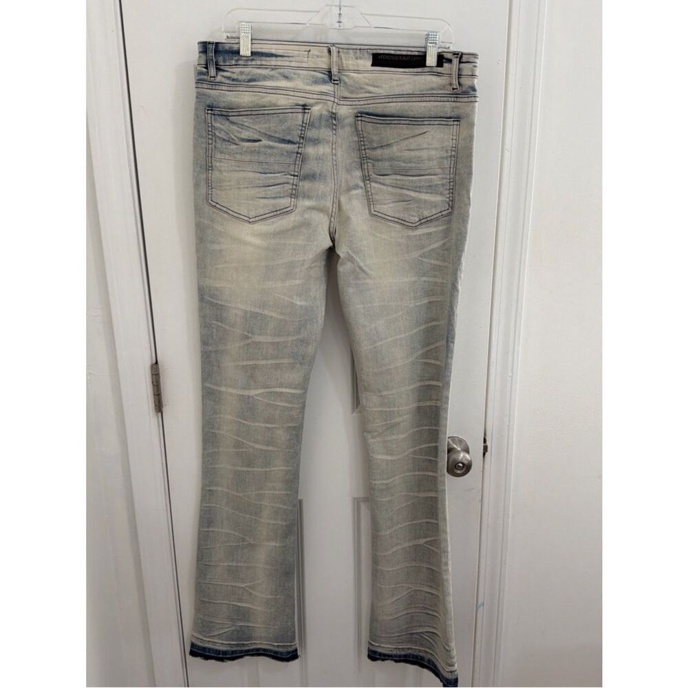 Men’s Bootcut Washed Light Blue Jeans Size 46 - Picture 2 of 8